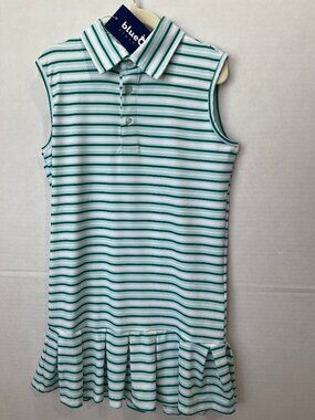 Girl - 5 - NWT Blue Quail Emerald Strip Polo Dress